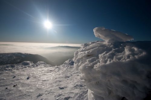 Sněžka Tsjechië  Wintersport Winter Vakantie Tjechie Sneska Sneeuw Pec pod Snezkou Pec Ijs Cerny Dul 