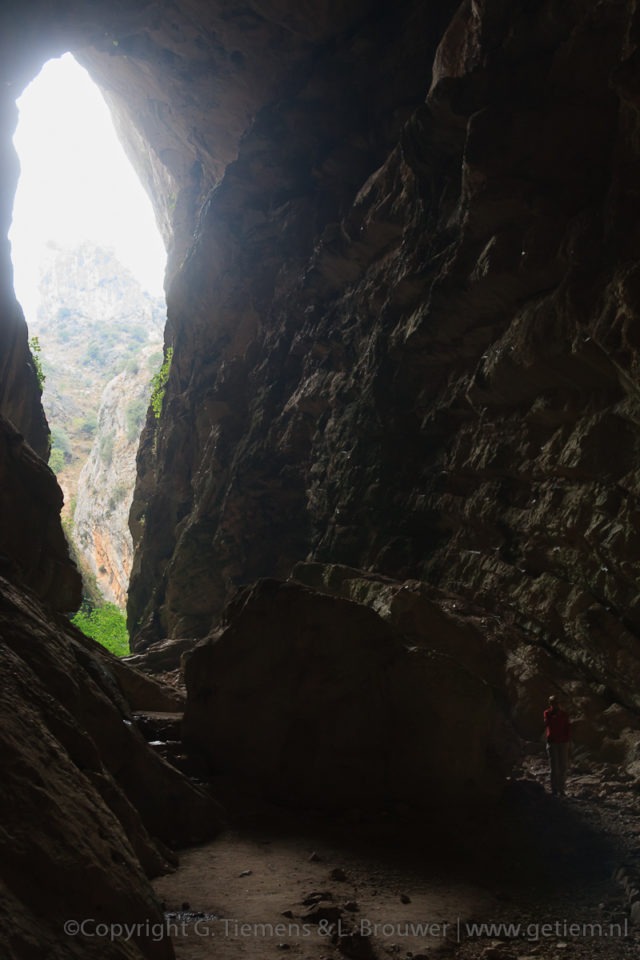 Andalusie, grotten in de buurt van Montejaque Spanje  Stuwmeer Spanje Karst Hundidero Cave grot Cueva de la Pileta Andalusie 