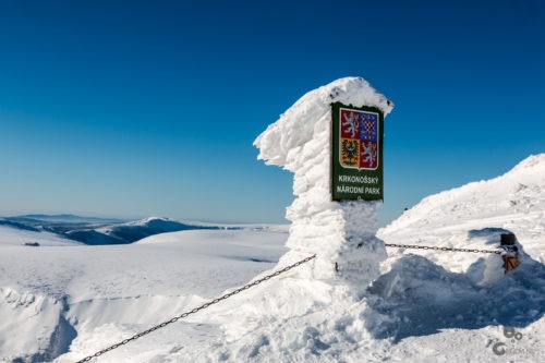 Sneeuwwandeling over de Snezka 2019 Tsjechië  Snezka Sneeuw Polen Pec pod Snezkou Ijs Grens 